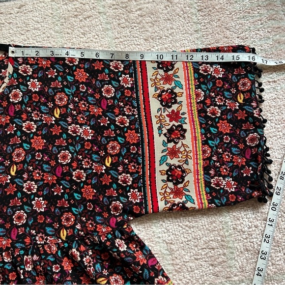 Uncle Frank Boho Floral Dress Size Large Bohemian Fall Autumn Dress Knee Length - Picture 9 of 11